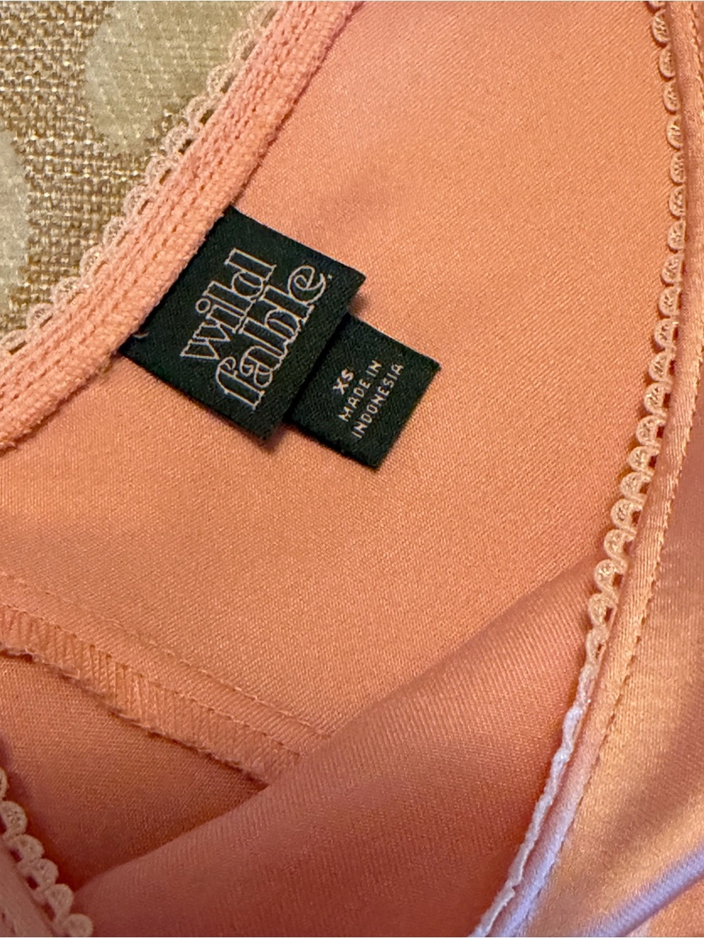 Wild Fable XS Peach Satin Tie Back Sleeveless V-Neck Cami Top - Picture 11 of 11